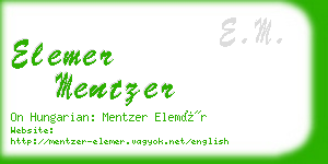 elemer mentzer business card